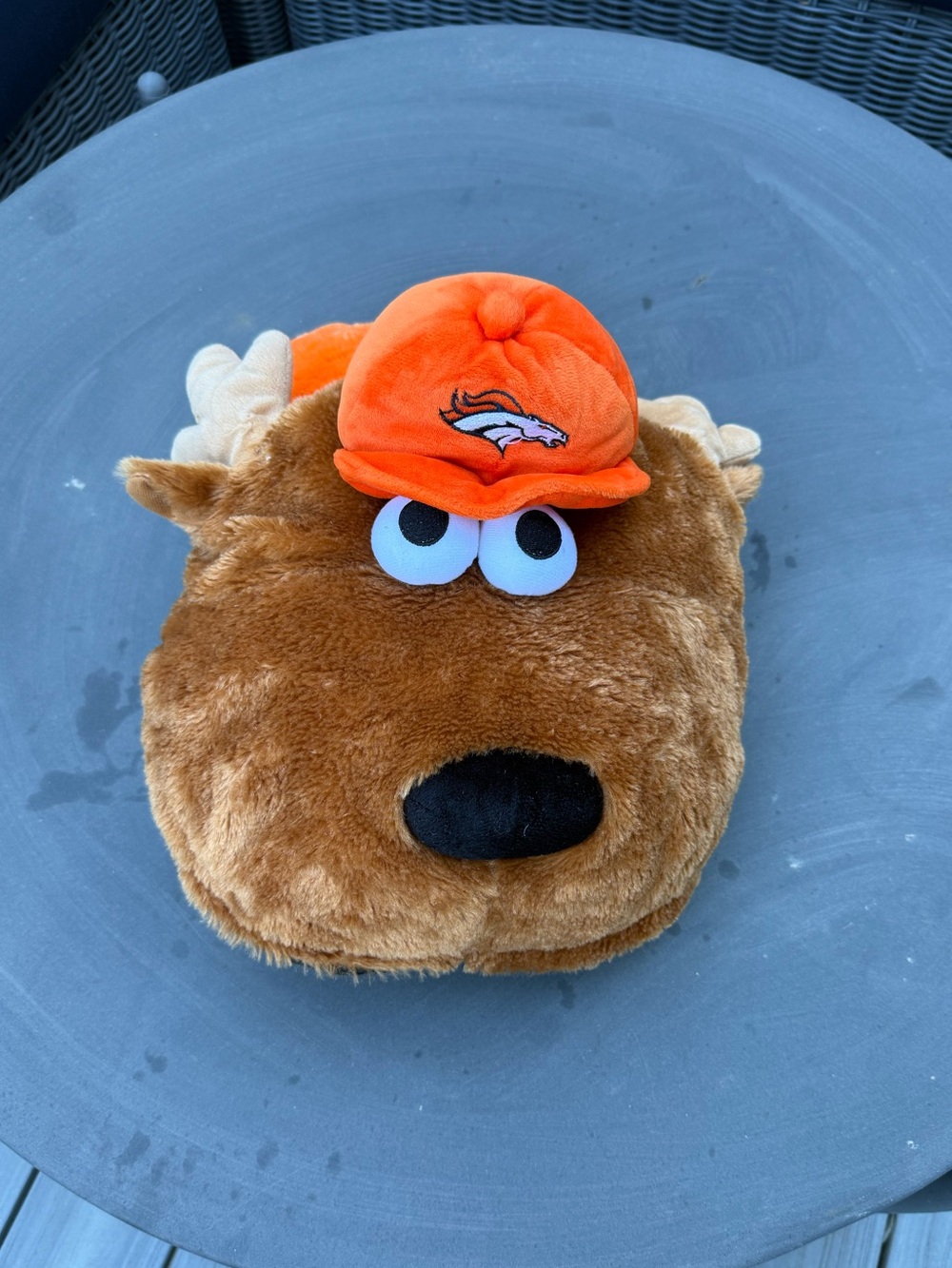 Plush Broncos Double foot slipper.